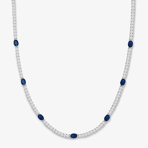 Melinda Maria The Maven Tennis Necklace
Silver|Blue Sapphire